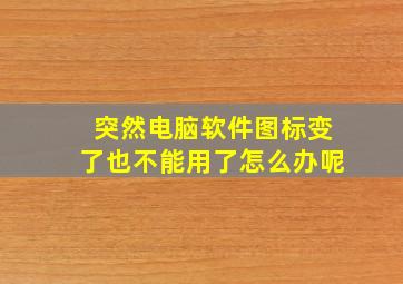 突然电脑软件图标变了也不能用了怎么办呢