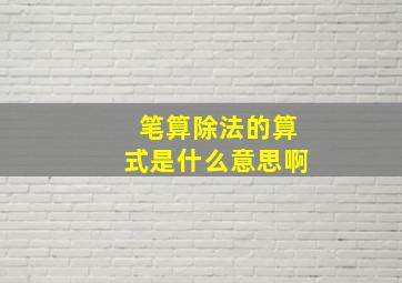 笔算除法的算式是什么意思啊