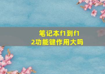 笔记本f1到f12功能键作用大吗