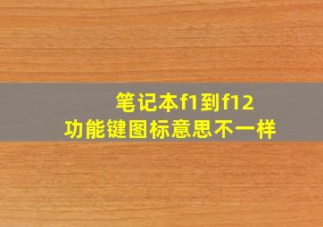 笔记本f1到f12功能键图标意思不一样