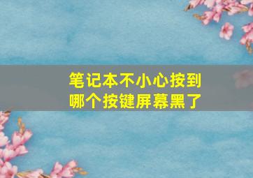 笔记本不小心按到哪个按键屏幕黑了