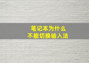 笔记本为什么不能切换输入法