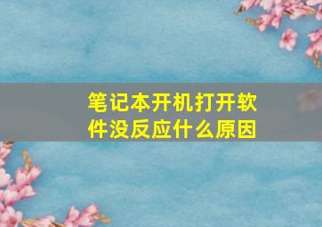 笔记本开机打开软件没反应什么原因