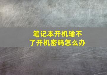 笔记本开机输不了开机密码怎么办