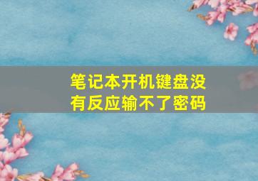 笔记本开机键盘没有反应输不了密码