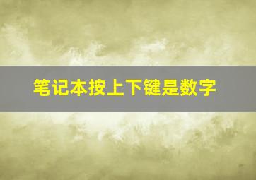 笔记本按上下键是数字