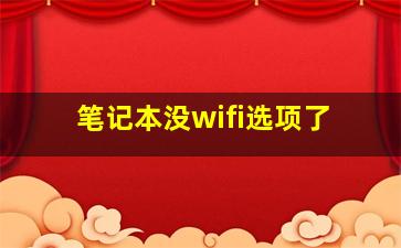 笔记本没wifi选项了