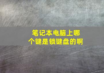 笔记本电脑上哪个键是锁键盘的啊