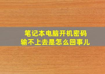 笔记本电脑开机密码输不上去是怎么回事儿