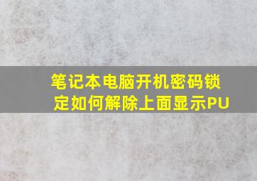 笔记本电脑开机密码锁定如何解除上面显示PU