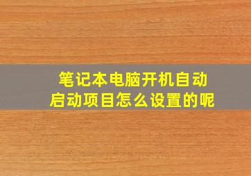 笔记本电脑开机自动启动项目怎么设置的呢