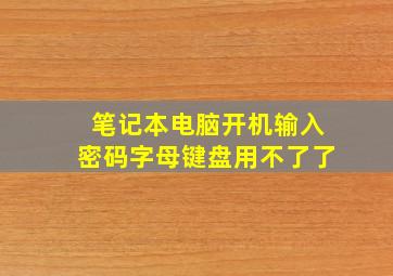 笔记本电脑开机输入密码字母键盘用不了了