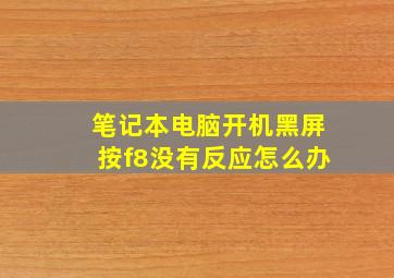 笔记本电脑开机黑屏按f8没有反应怎么办