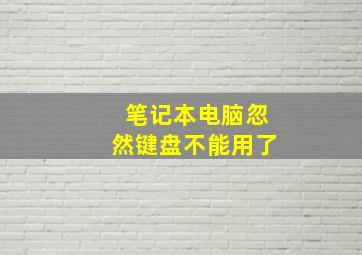 笔记本电脑忽然键盘不能用了