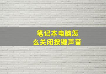 笔记本电脑怎么关闭按键声音