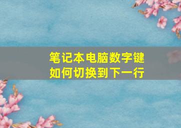 笔记本电脑数字键如何切换到下一行