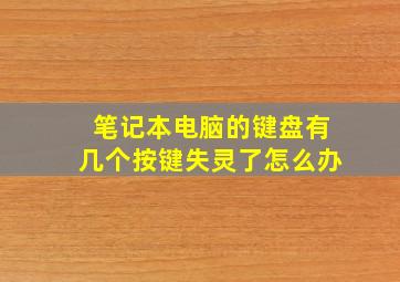 笔记本电脑的键盘有几个按键失灵了怎么办