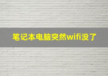 笔记本电脑突然wifi没了