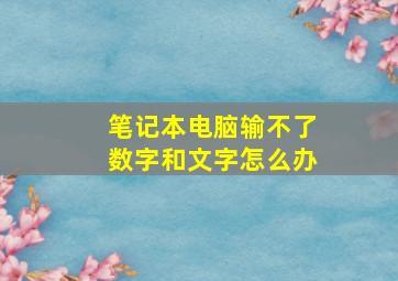 笔记本电脑输不了数字和文字怎么办