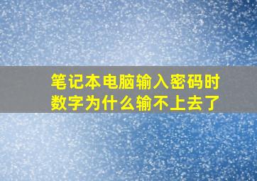 笔记本电脑输入密码时数字为什么输不上去了