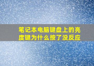 笔记本电脑键盘上的亮度键为什么按了没反应