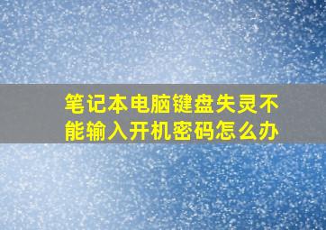 笔记本电脑键盘失灵不能输入开机密码怎么办