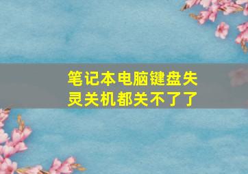 笔记本电脑键盘失灵关机都关不了了