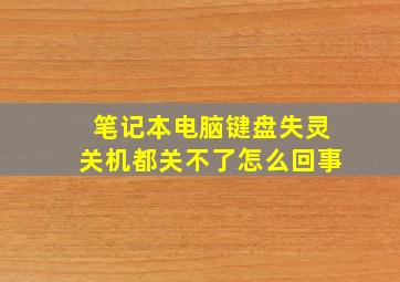 笔记本电脑键盘失灵关机都关不了怎么回事