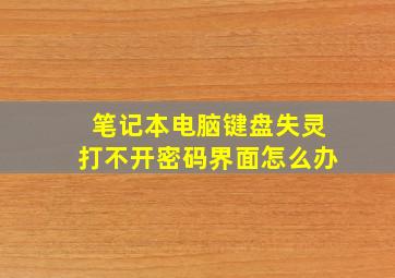 笔记本电脑键盘失灵打不开密码界面怎么办