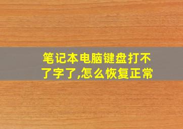 笔记本电脑键盘打不了字了,怎么恢复正常