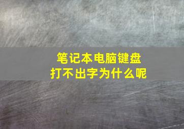 笔记本电脑键盘打不出字为什么呢