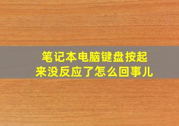 笔记本电脑键盘按起来没反应了怎么回事儿