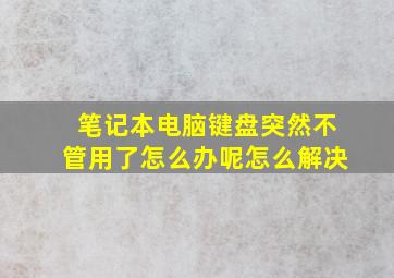 笔记本电脑键盘突然不管用了怎么办呢怎么解决