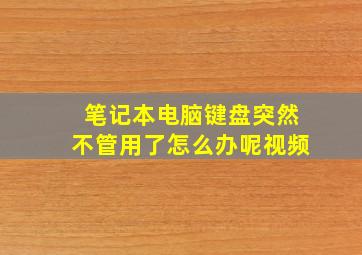 笔记本电脑键盘突然不管用了怎么办呢视频