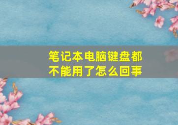 笔记本电脑键盘都不能用了怎么回事