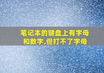 笔记本的键盘上有字母和数字,但打不了字母