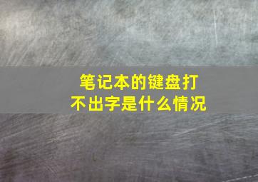 笔记本的键盘打不出字是什么情况