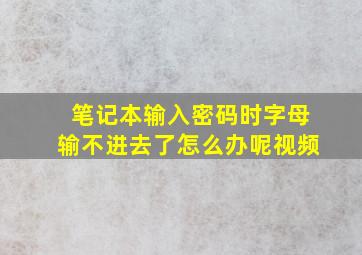 笔记本输入密码时字母输不进去了怎么办呢视频