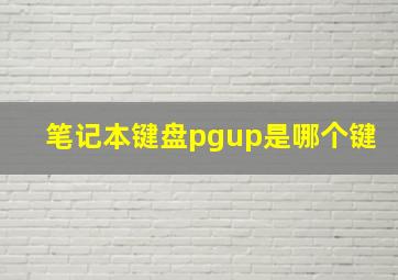 笔记本键盘pgup是哪个键