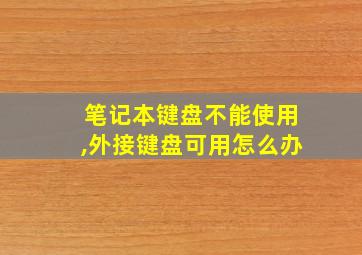 笔记本键盘不能使用,外接键盘可用怎么办