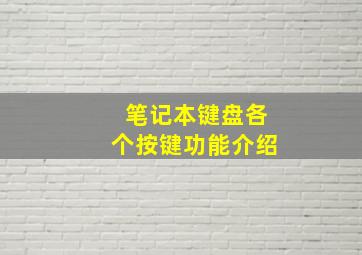 笔记本键盘各个按键功能介绍