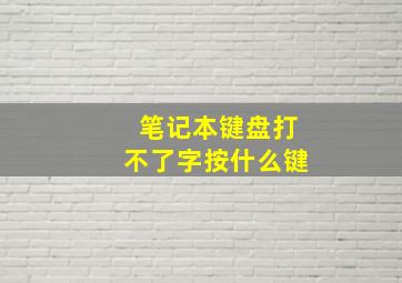 笔记本键盘打不了字按什么键