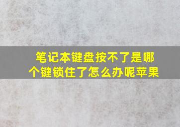 笔记本键盘按不了是哪个键锁住了怎么办呢苹果