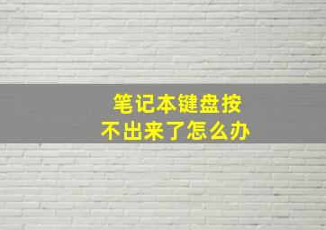 笔记本键盘按不出来了怎么办