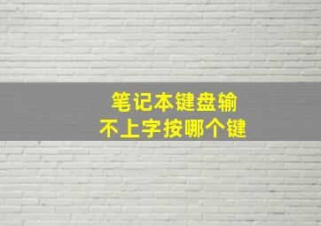 笔记本键盘输不上字按哪个键