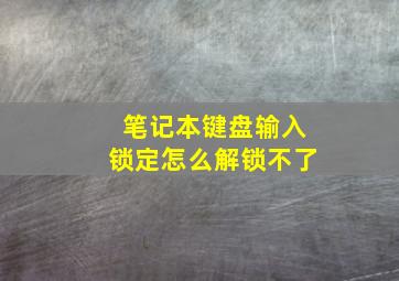 笔记本键盘输入锁定怎么解锁不了