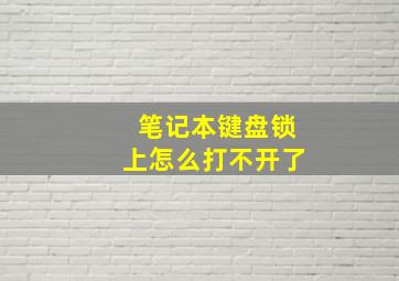 笔记本键盘锁上怎么打不开了