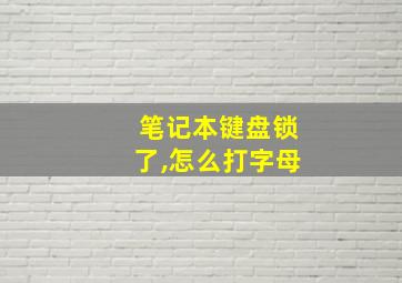 笔记本键盘锁了,怎么打字母