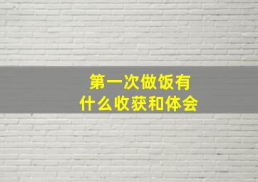 第一次做饭有什么收获和体会