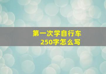 第一次学自行车250字怎么写